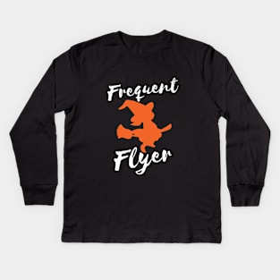 Frequent Flyer Funny Halloween Kids Long Sleeve T-Shirt